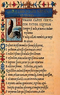 Raccolta completa di Orazio (in 8). Aldo Manuzio, Venezia 1501. Firenze, Biblioteca Medicea Laurenziana D'Elci 516 c. K.